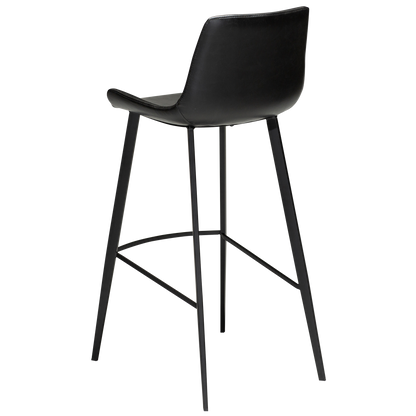[var:Bezug=Vintage schwarzes Kunstleder mit schwarzen Beinen] HYPE Barhocker