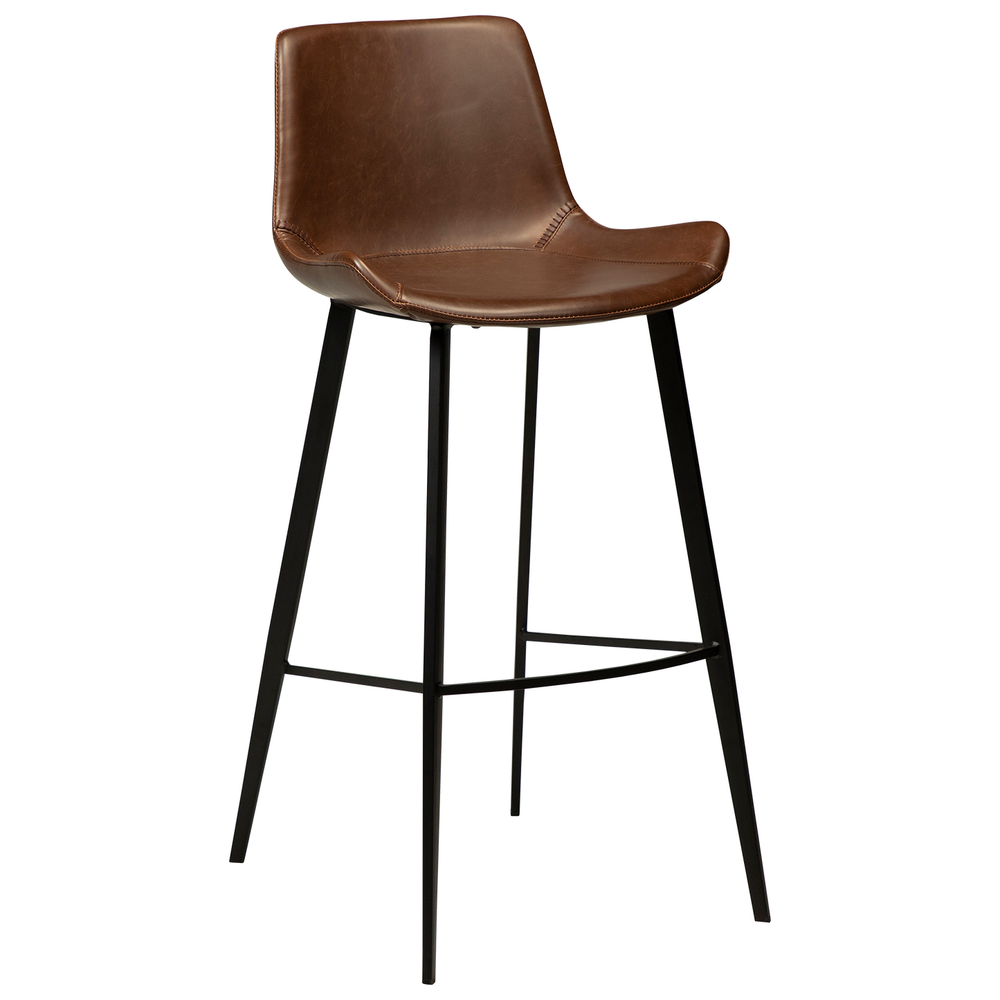 [var:Bezug=Vintage kakaofarbenes Kunstleder mit schwarzen Beinen] HYPE Barhocker