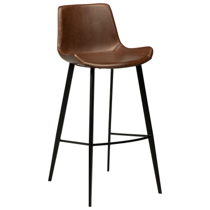 [var:Bezug=Vintage kakaofarbenes Kunstleder mit schwarzen Beinen] HYPE Barhocker