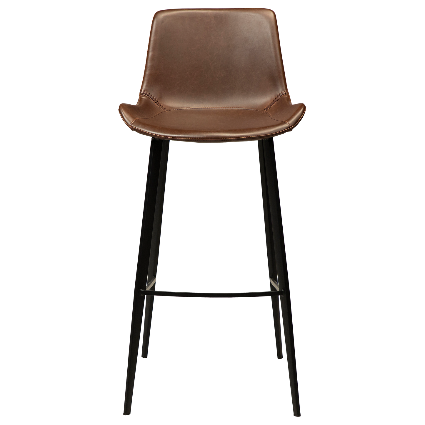 [var:Bezug=Vintage kakaofarbenes Kunstleder mit schwarzen Beinen] HYPE Barhocker