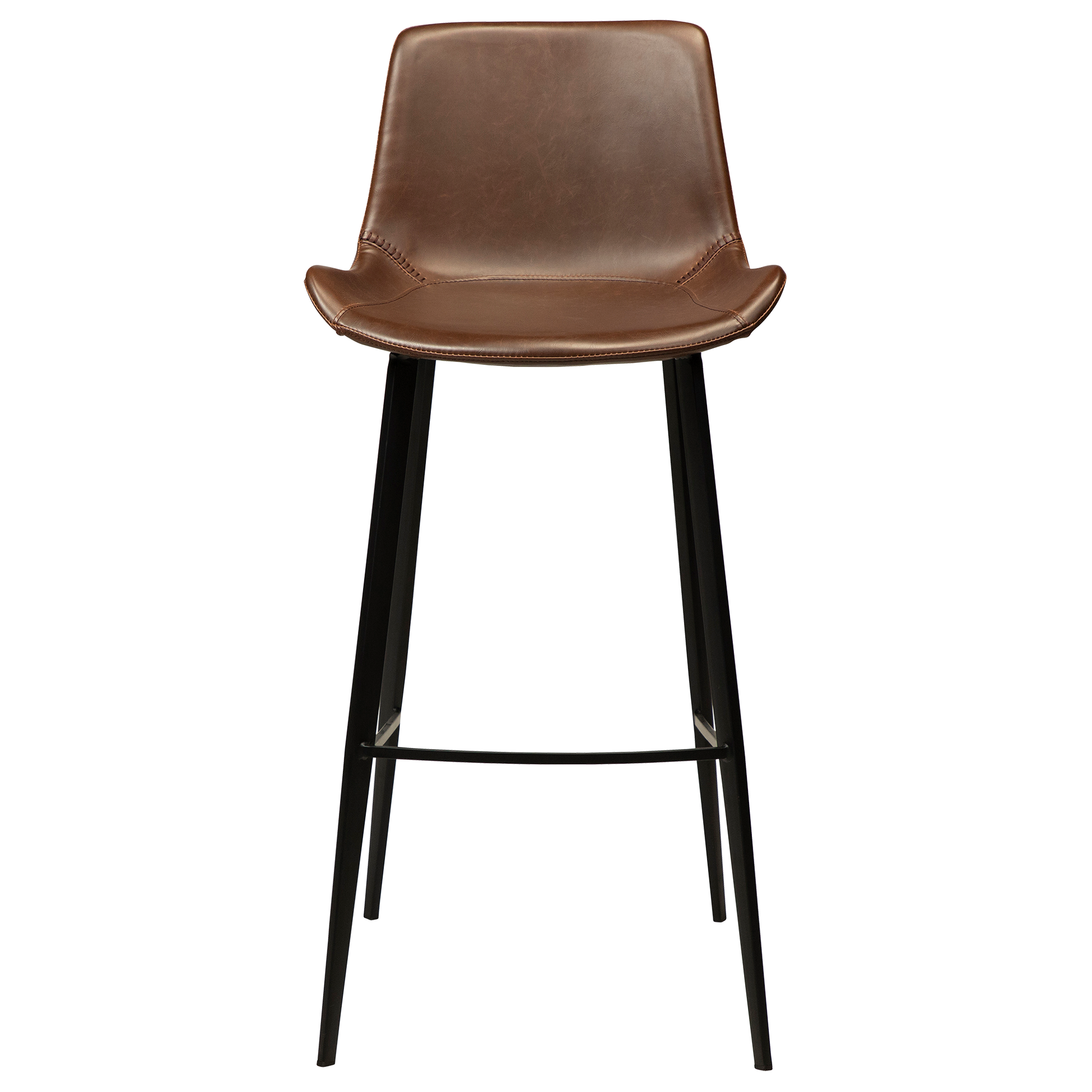 [var:Bezug=Vintage kakaofarbenes Kunstleder mit schwarzen Beinen] HYPE Barhocker