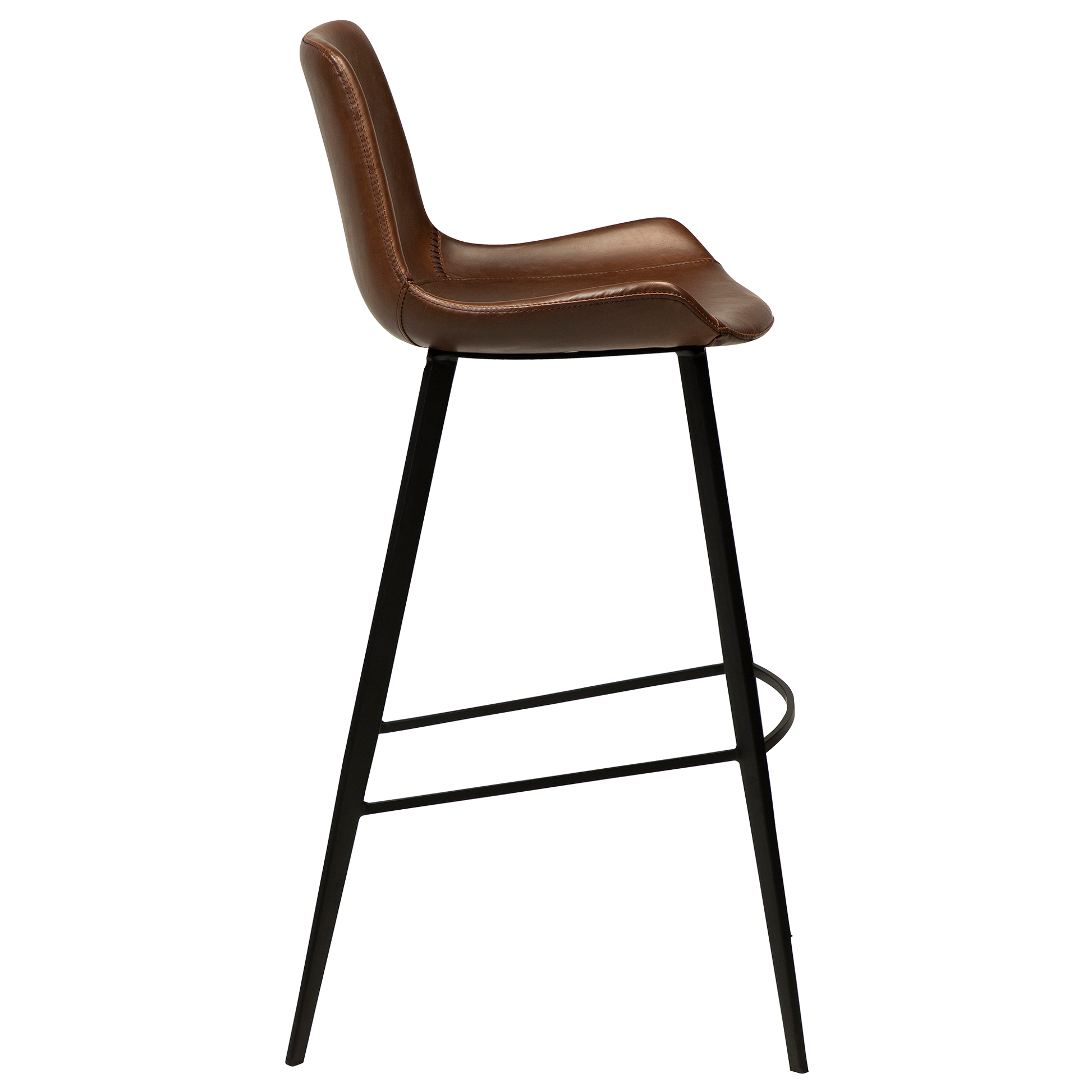 [var:Bezug=Vintage kakaofarbenes Kunstleder mit schwarzen Beinen] HYPE Barhocker