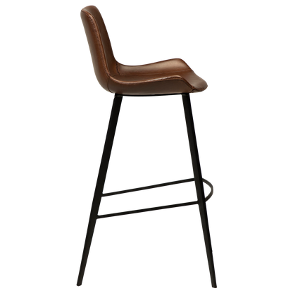 [var:Bezug=Vintage kakaofarbenes Kunstleder mit schwarzen Beinen] HYPE Barhocker