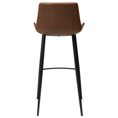 [var:Bezug=Vintage kakaofarbenes Kunstleder mit schwarzen Beinen] HYPE Barhocker