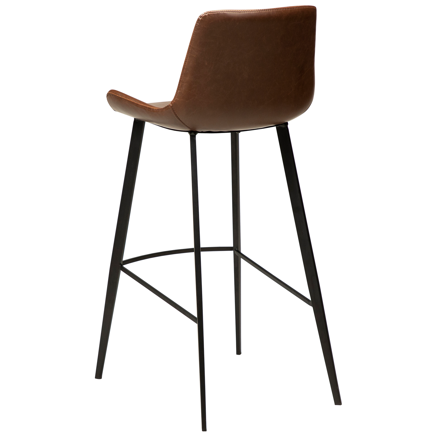 [var:Bezug=Vintage kakaofarbenes Kunstleder mit schwarzen Beinen] HYPE Barhocker