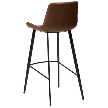 [var:Bezug=Vintage kakaofarbenes Kunstleder mit schwarzen Beinen] HYPE Barhocker