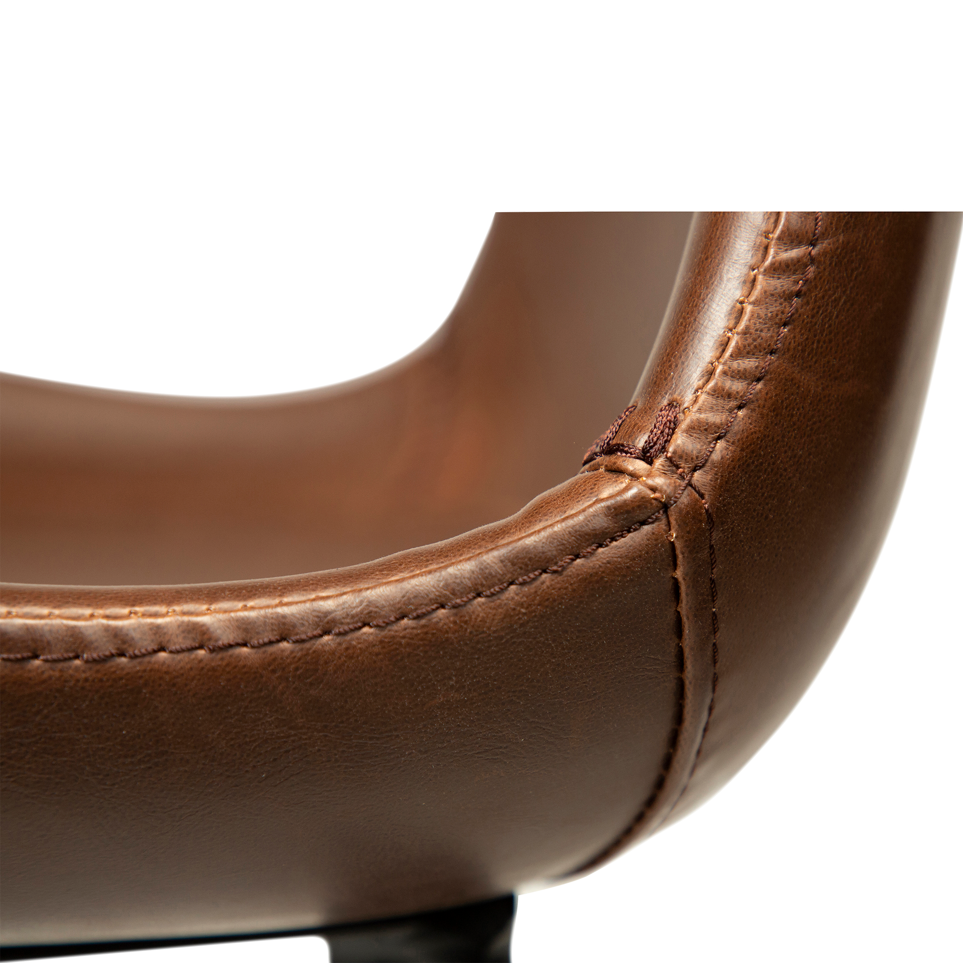[var:Bezug=Vintage kakaofarbenes Kunstleder mit schwarzen Beinen] HYPE Barhocker