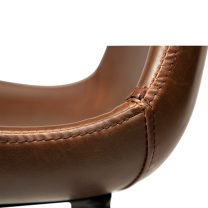 [var:Bezug=Vintage kakaofarbenes Kunstleder mit schwarzen Beinen] HYPE Barhocker