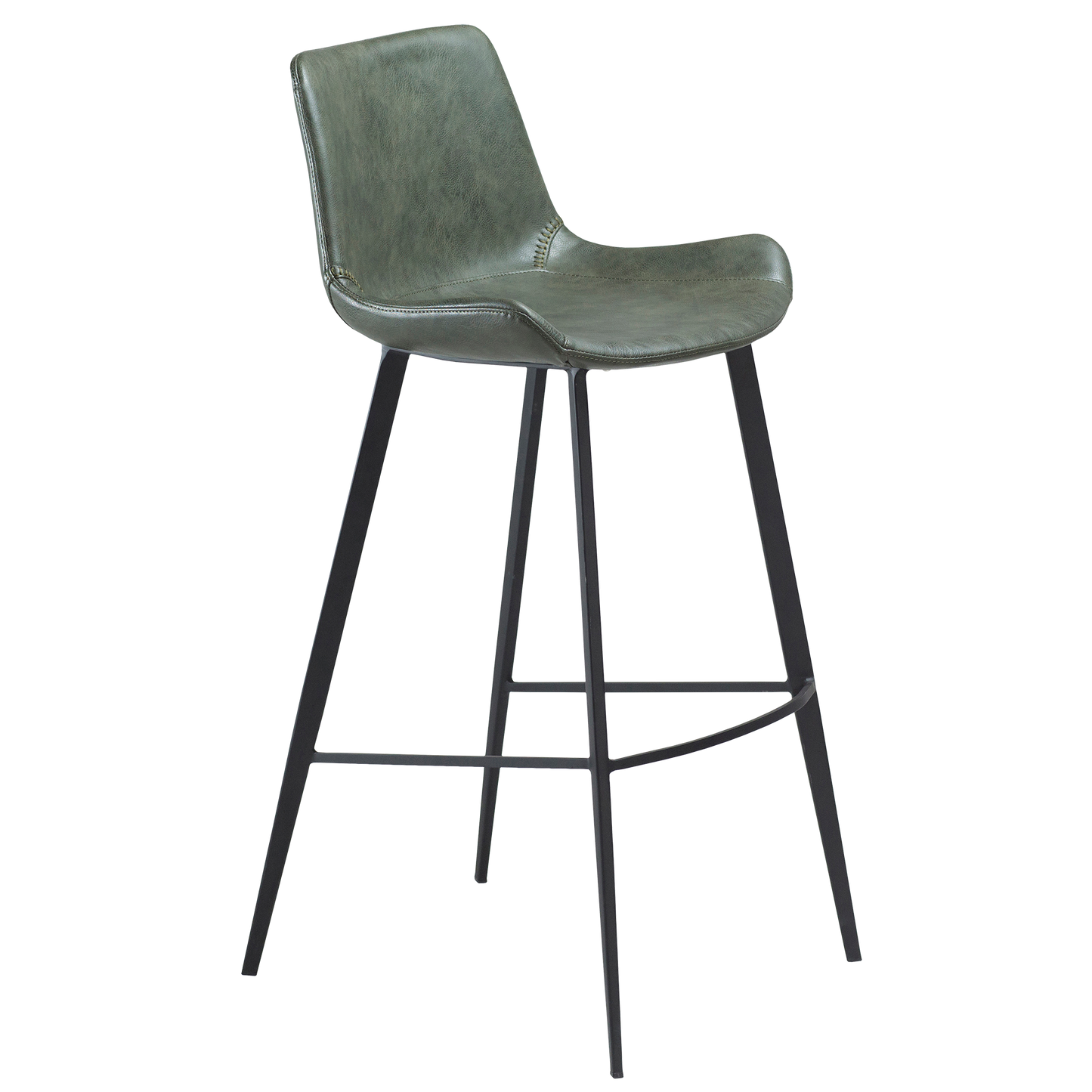 [var:Bezug=Vintage grünes Kunstleder mit schwarzen Beinen] HYPE Barhocker