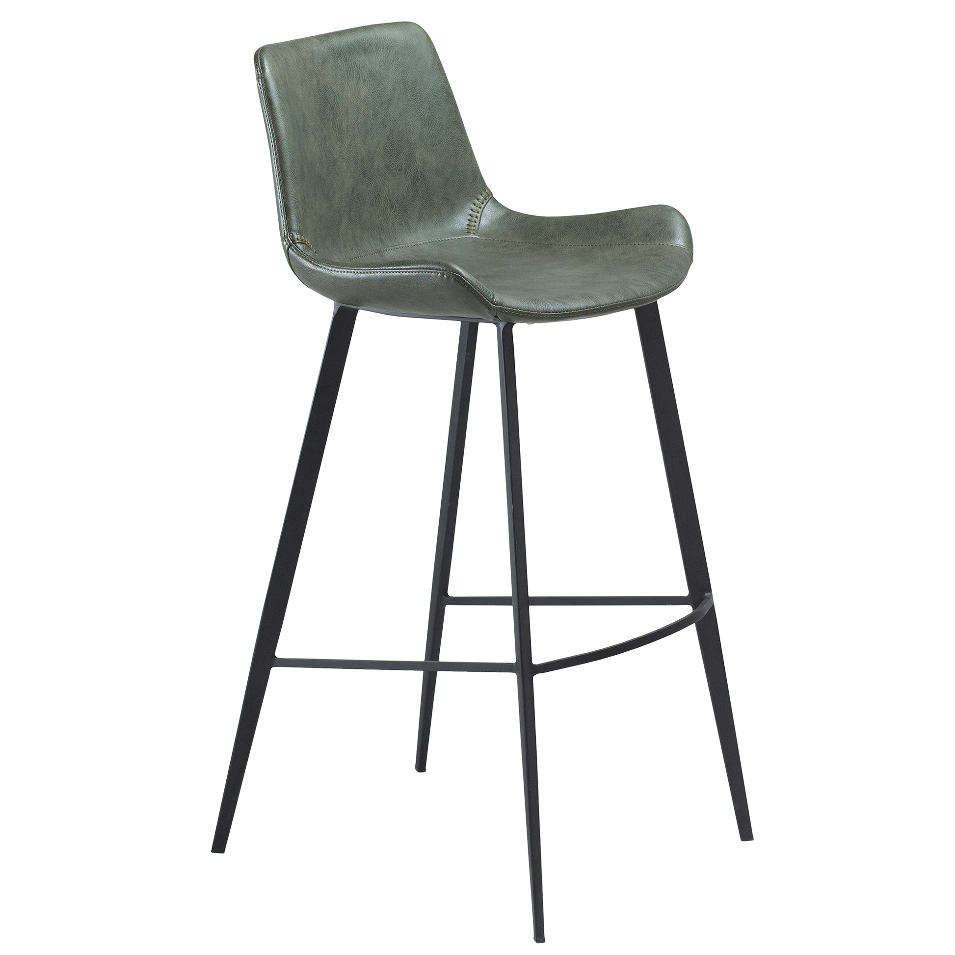[var:Bezug=Vintage grünes Kunstleder mit schwarzen Beinen] HYPE Barhocker