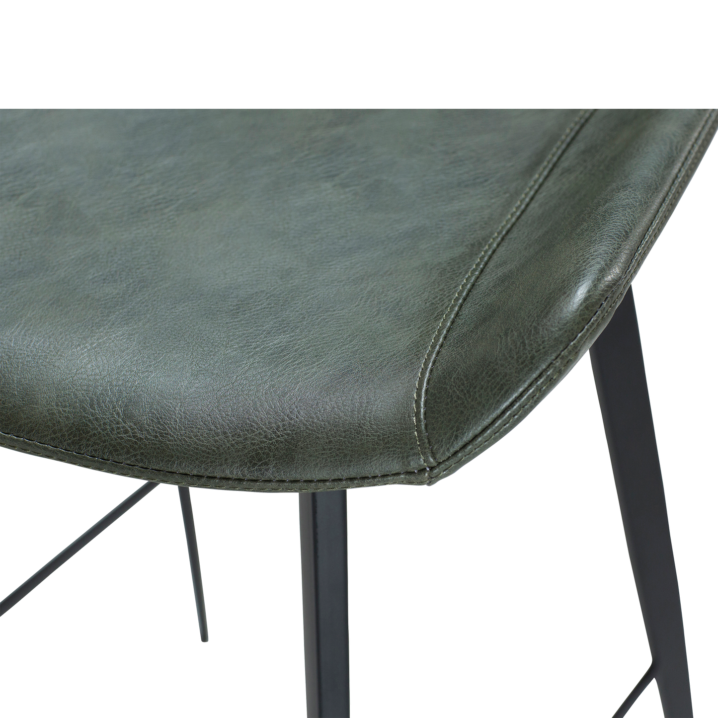 [var:Bezug=Vintage grünes Kunstleder mit schwarzen Beinen] HYPE Barhocker