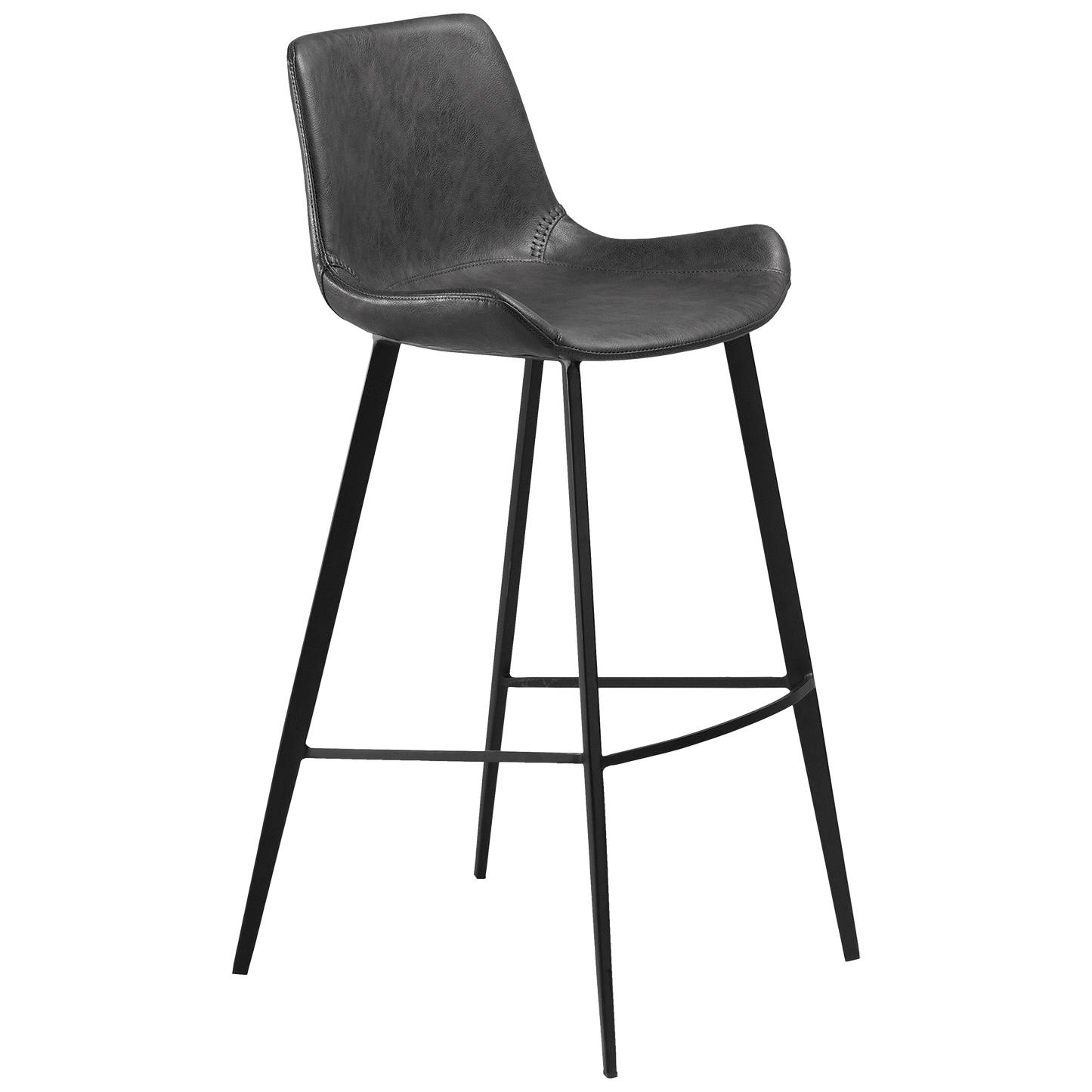 [var:Bezug=Vintage graues Kunstleder mit schwarzen Beinen] HYPE Barhocker