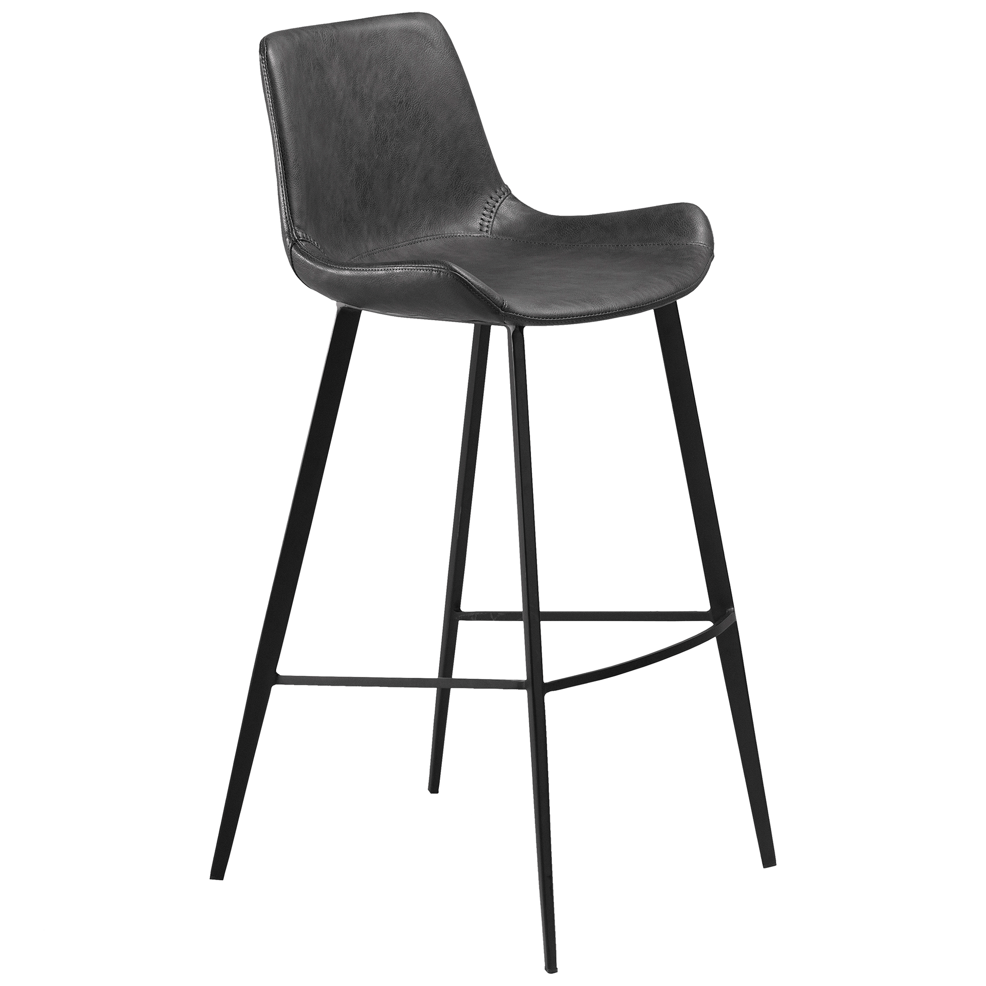 [var:Bezug=Vintage graues Kunstleder mit schwarzen Beinen] HYPE Barhocker