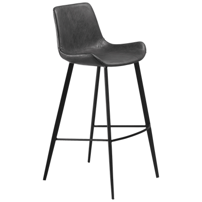 [var:Bezug=Vintage graues Kunstleder mit schwarzen Beinen] HYPE Barhocker