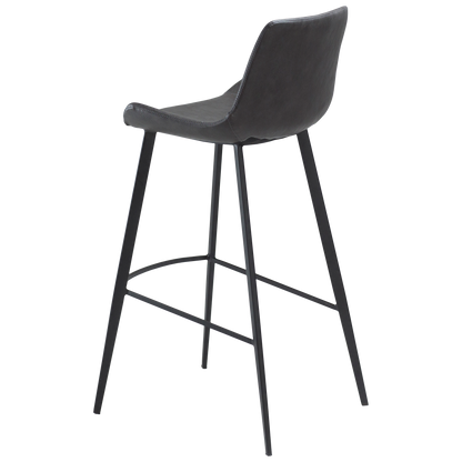 [var:Bezug=Vintage graues Kunstleder mit schwarzen Beinen] HYPE Barhocker