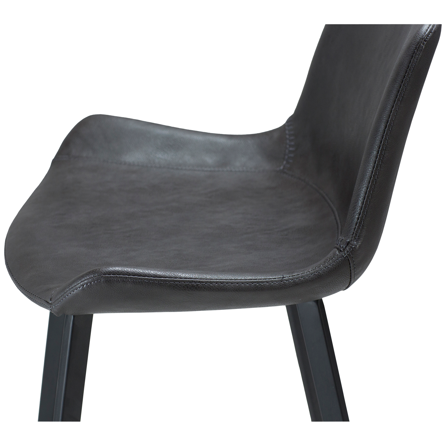 [var:Bezug=Vintage graues Kunstleder mit schwarzen Beinen] HYPE Barhocker