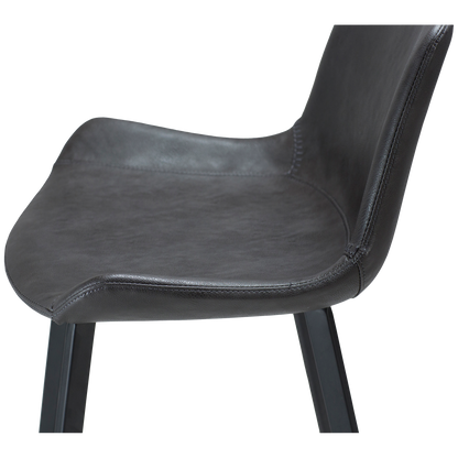 [var:Bezug=Vintage graues Kunstleder mit schwarzen Beinen] HYPE Barhocker