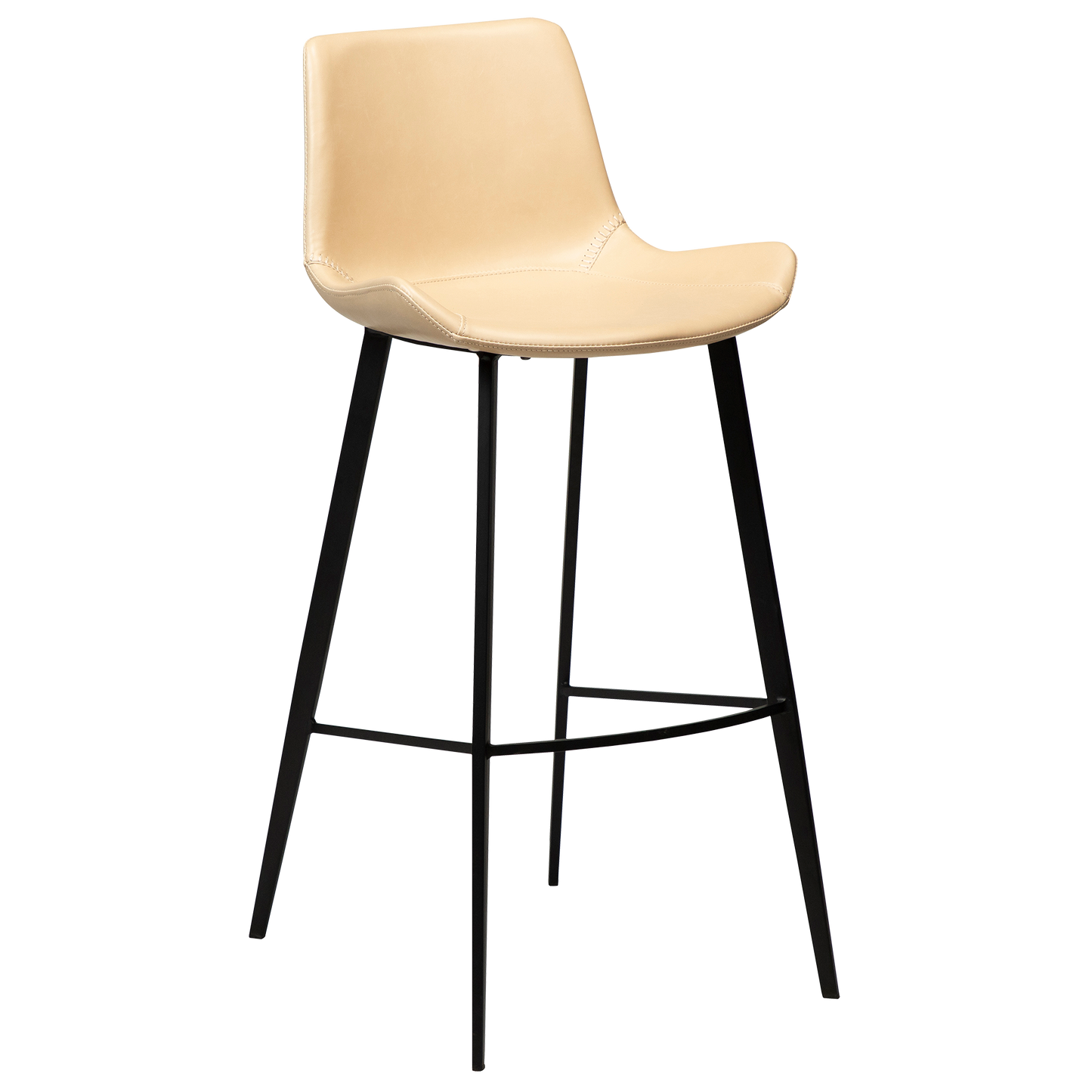 [var:Bezug=Vintage Elfenbein Kunstleder mit schwarzen Beinen] HYPE Barhocker