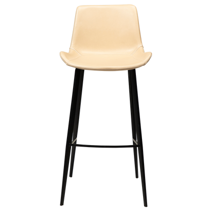 [var:Bezug=Vintage Elfenbein Kunstleder mit schwarzen Beinen] HYPE Barhocker