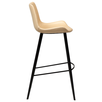 [var:Bezug=Vintage Elfenbein Kunstleder mit schwarzen Beinen] HYPE Barhocker