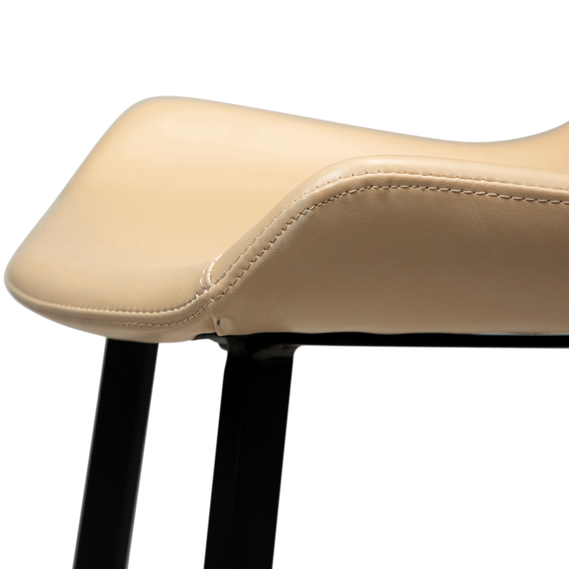 [var:Bezug=Vintage Elfenbein Kunstleder mit schwarzen Beinen] HYPE Barhocker