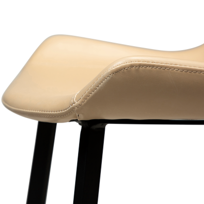 [var:Bezug=Vintage Elfenbein Kunstleder mit schwarzen Beinen] HYPE Barhocker