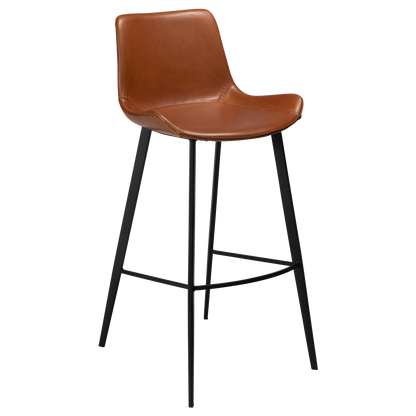 [var:Bezug=Vintage hellbraunes Kunstleder mit schwarzen Beinen] HYPE Barhocker