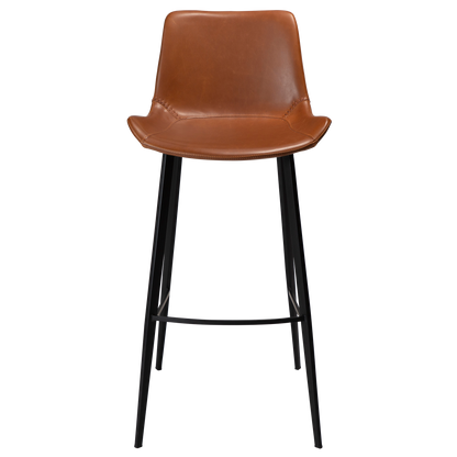 [var:Bezug=Vintage hellbraunes Kunstleder mit schwarzen Beinen] HYPE Barhocker
