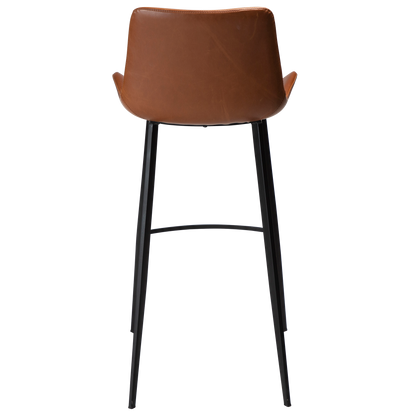 [var:Bezug=Vintage hellbraunes Kunstleder mit schwarzen Beinen] HYPE Barhocker