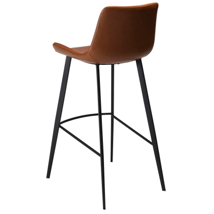 [var:Bezug=Vintage hellbraunes Kunstleder mit schwarzen Beinen] HYPE Barhocker