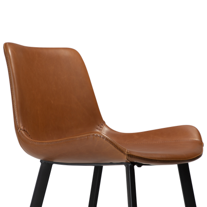 [var:Bezug=Vintage hellbraunes Kunstleder mit schwarzen Beinen] HYPE Barhocker