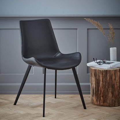 [var:Bezug=Schwarzes Kunstleder mit schwarzen Beinen] HYPE Stuhl