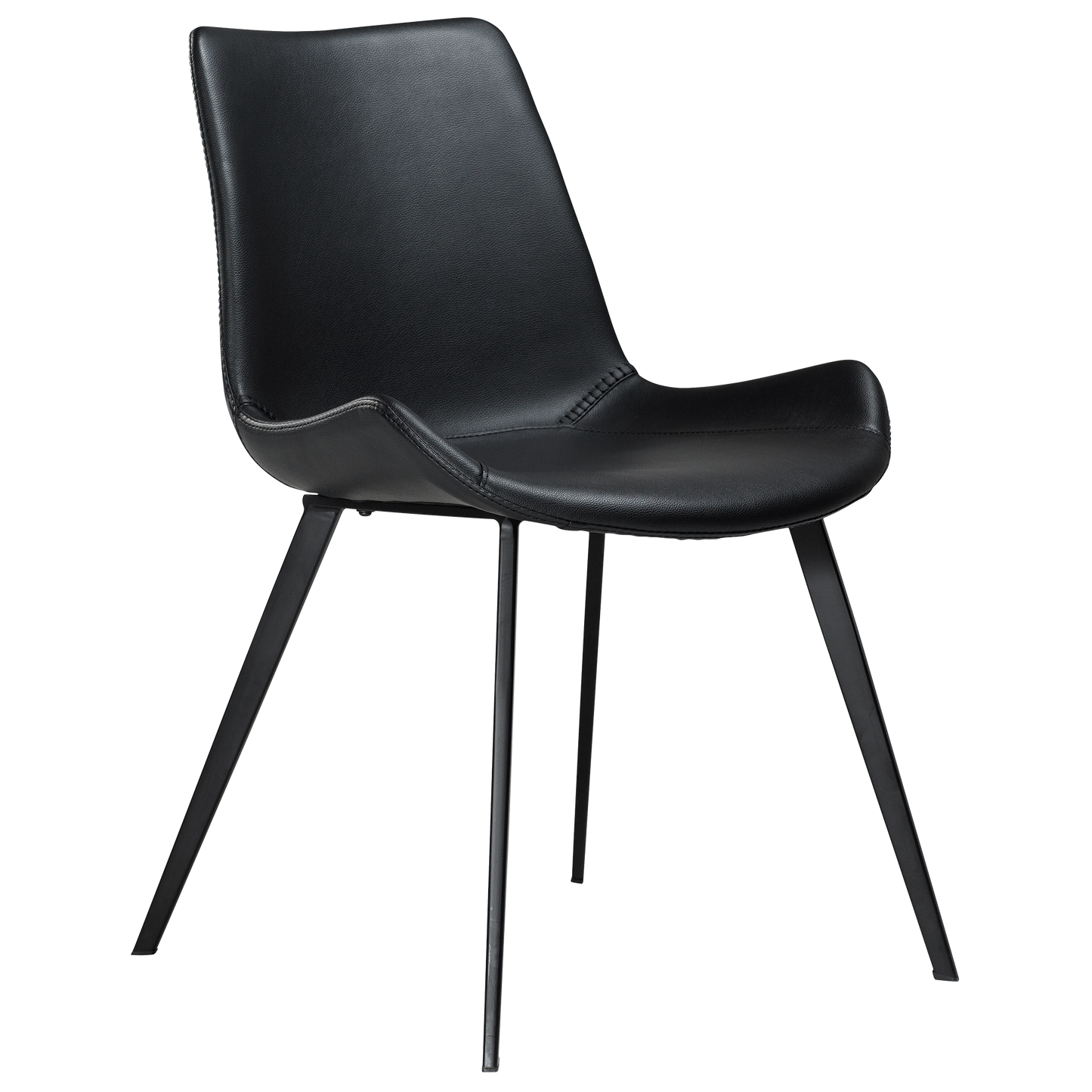 [var:Bezug=Schwarzes Kunstleder mit schwarzen Beinen] HYPE Stuhl