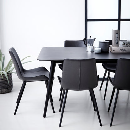 [var:Bezug=Knochenweißes Kunstleder mit schwarzen Beinen] HYPE Stuhl