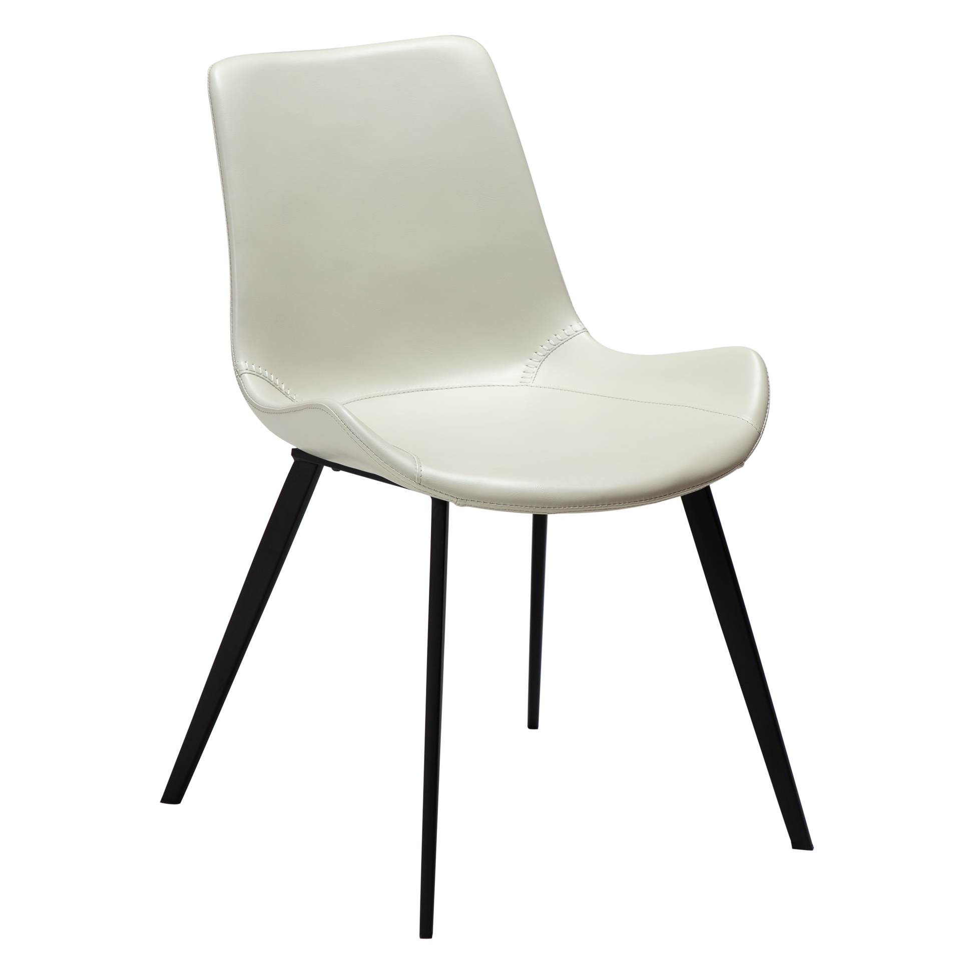 [var:Bezug=Knochenweißes Kunstleder mit schwarzen Beinen] HYPE Stuhl