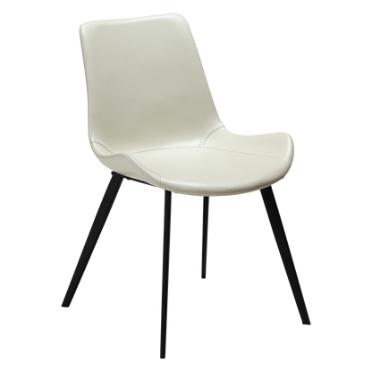 [var:Bezug=Knochenweißes Kunstleder mit schwarzen Beinen] HYPE Stuhl