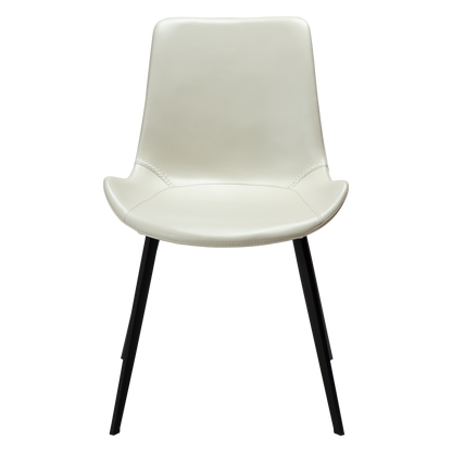 [var:Bezug=Knochenweißes Kunstleder mit schwarzen Beinen] HYPE Stuhl