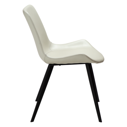 [var:Bezug=Knochenweißes Kunstleder mit schwarzen Beinen] HYPE Stuhl