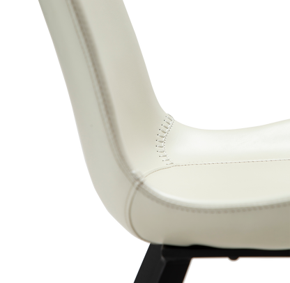 [var:Bezug=Knochenweißes Kunstleder mit schwarzen Beinen] HYPE Stuhl