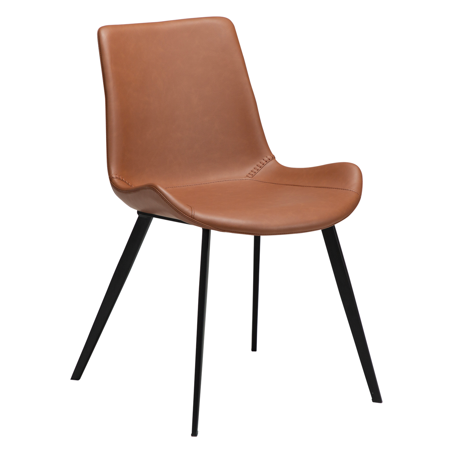 [var:Bezug=Kognak Kunstleder mit schwarzen Metallbeinen] HYPE Stuhl