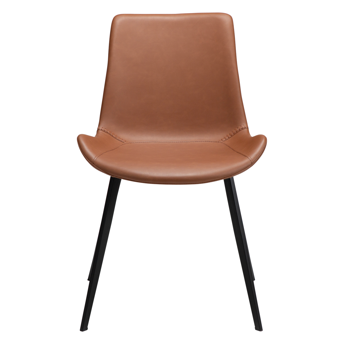 [var:Bezug=Kognak Kunstleder mit schwarzen Metallbeinen] HYPE Stuhl