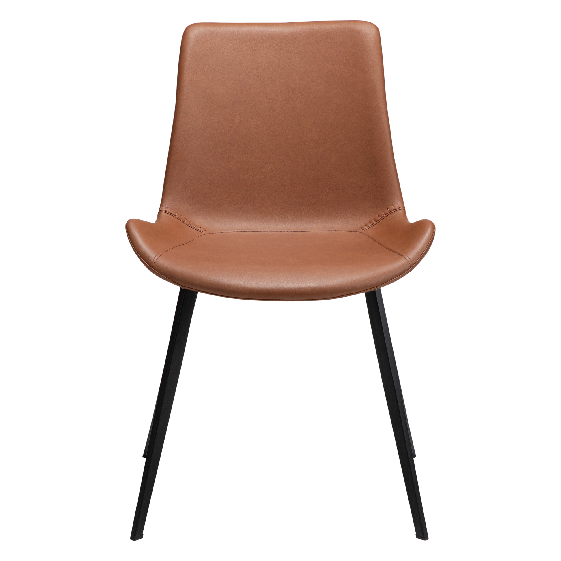 [var:Bezug=Kognak Kunstleder mit schwarzen Metallbeinen] HYPE Stuhl