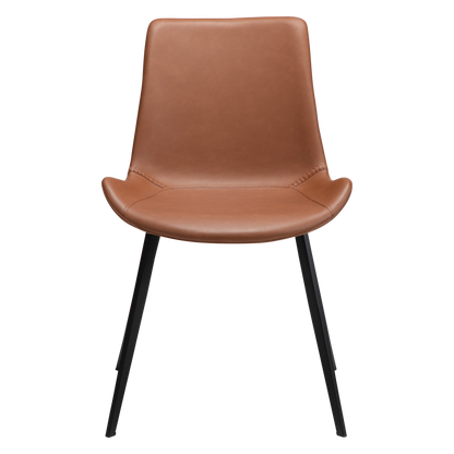 [var:Bezug=Kognak Kunstleder mit schwarzen Metallbeinen] HYPE Stuhl