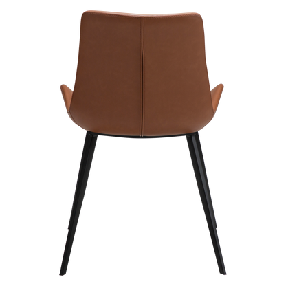 [var:Bezug=Kognak Kunstleder mit schwarzen Metallbeinen] HYPE Stuhl