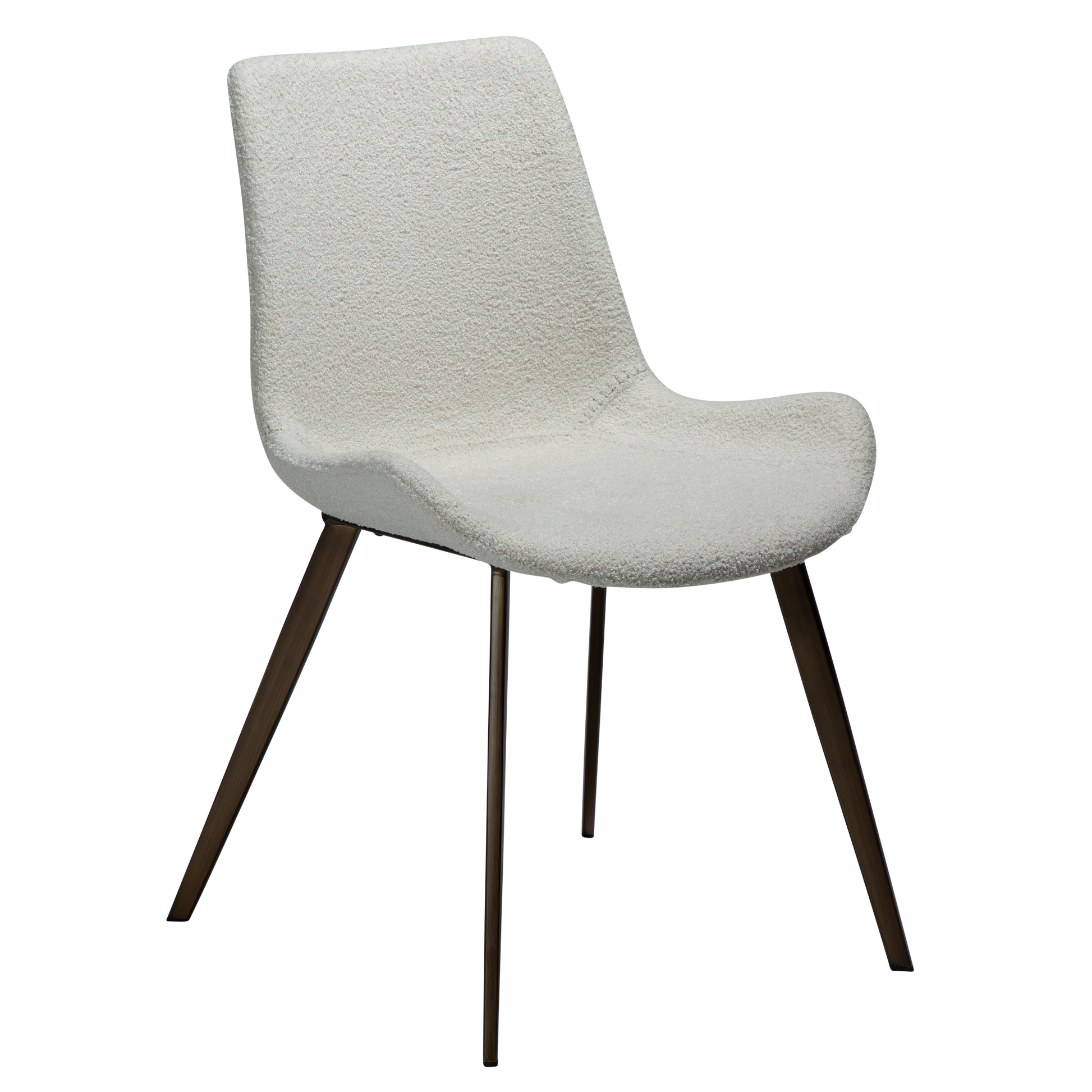 [var:Bezug=Taube RPES Bouclé mit antiken Messingbeinen] HYPE Stuhl