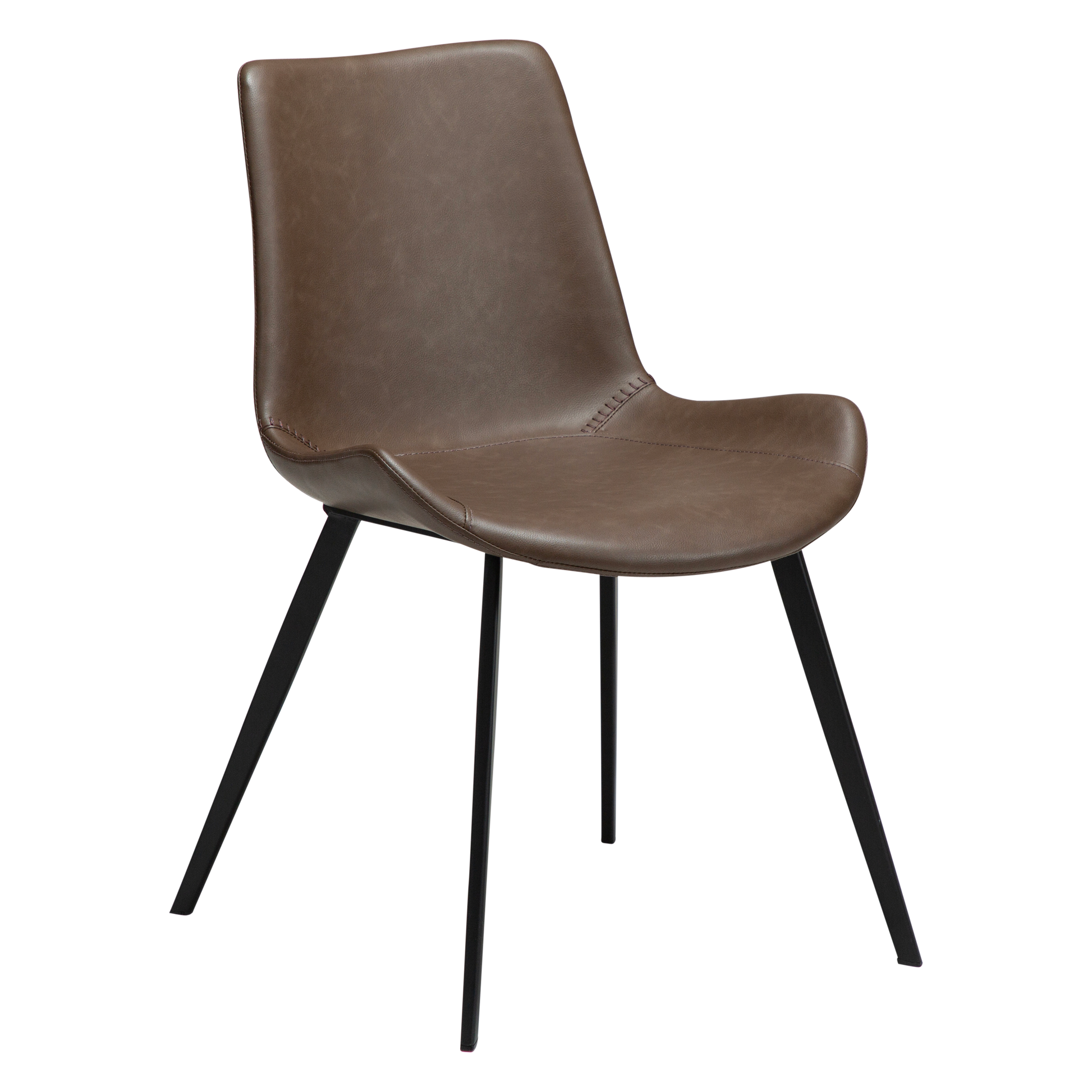 [var:Bezug=Hauptbraun Kunstleder mit schwarzen Metallbeinen] HYPE Stuhl