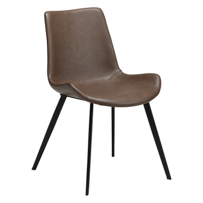 [var:Bezug=Hauptbraun Kunstleder mit schwarzen Metallbeinen] HYPE Stuhl