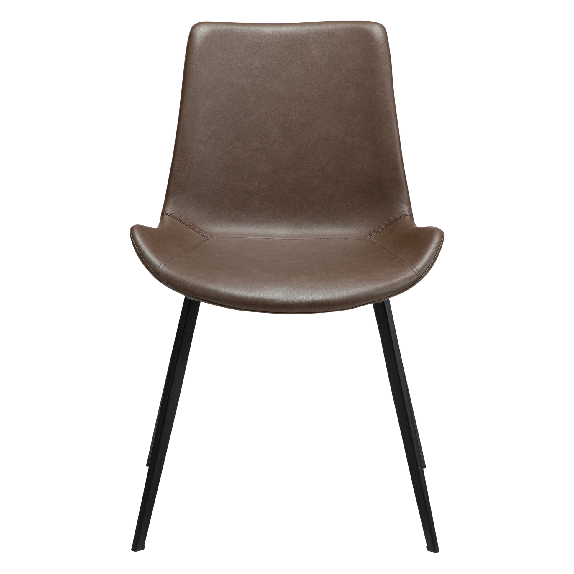 [var:Bezug=Hauptbraun Kunstleder mit schwarzen Metallbeinen] HYPE Stuhl