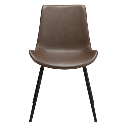 [var:Bezug=Hauptbraun Kunstleder mit schwarzen Metallbeinen] HYPE Stuhl