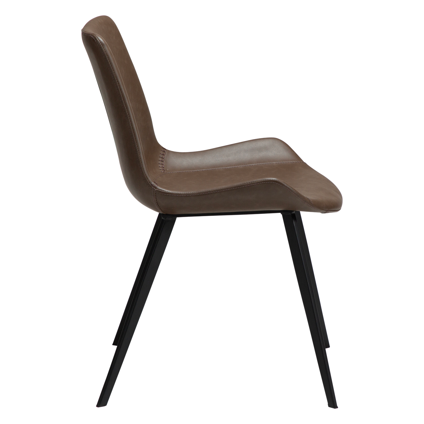 [var:Bezug=Hauptbraun Kunstleder mit schwarzen Metallbeinen] HYPE Stuhl